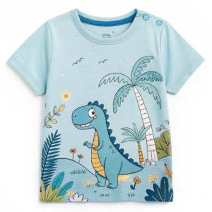 Sky Blue Dinosaur Print T-Shirt