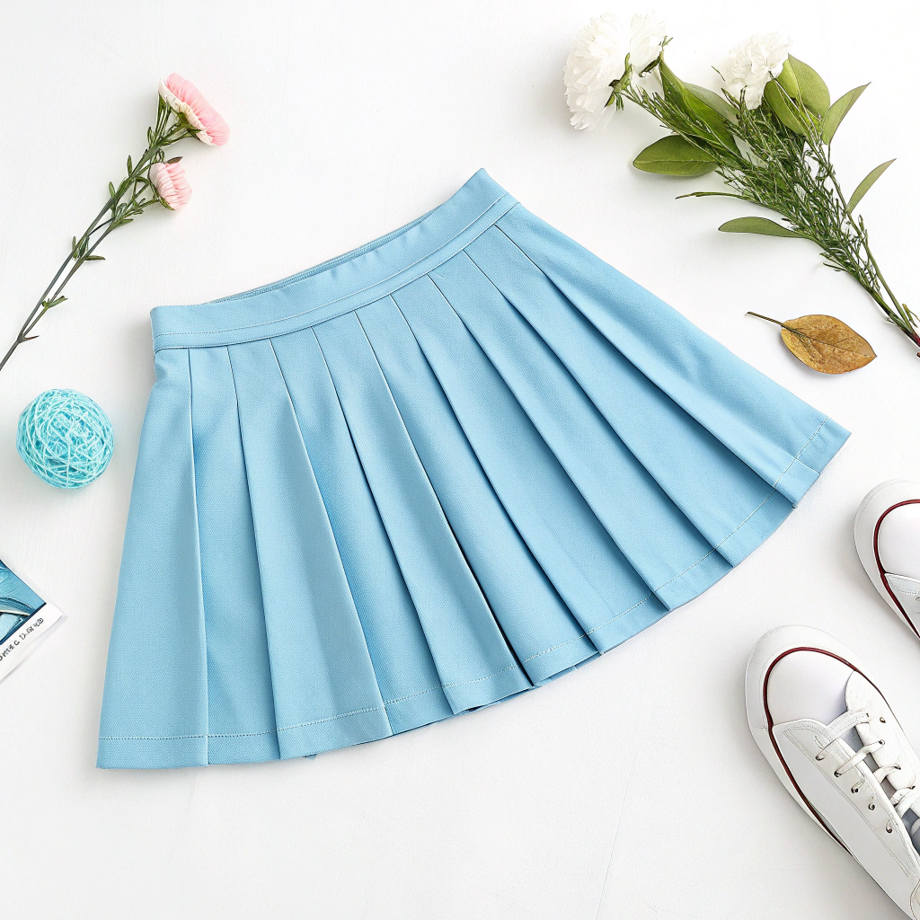 a-girls--pleated-skirt-in-baby-blue-with-an-elasti