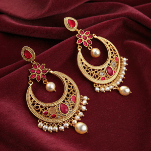 Ruby Crescent Earrings