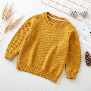 Mustard Yellow Knitted Sweater for Boys