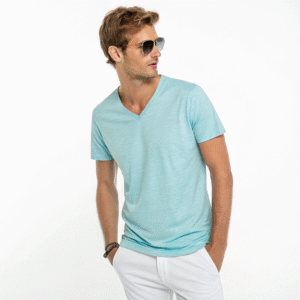 Light Cyan Crew Neck T-Shirt