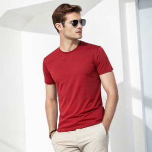 Deep Red Crew Neck T-Shirt